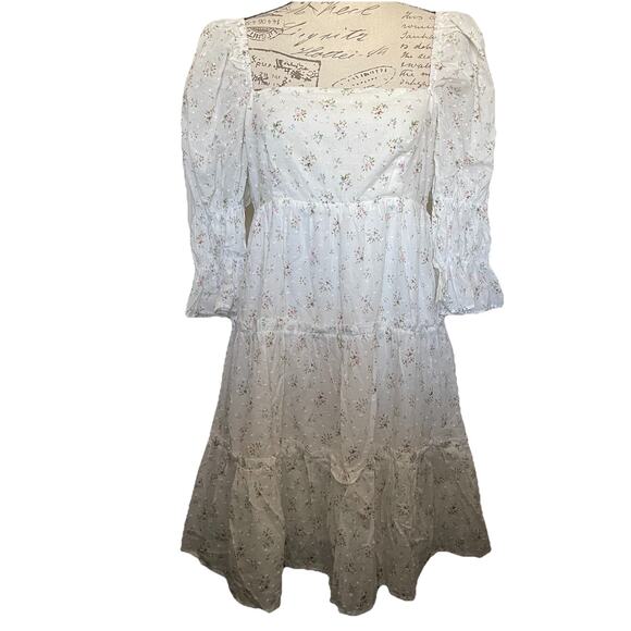 Storia Floral Babydoll Dress Coquette Cottagecore Dainty Boho Medium NWT - Picture 8 of 8